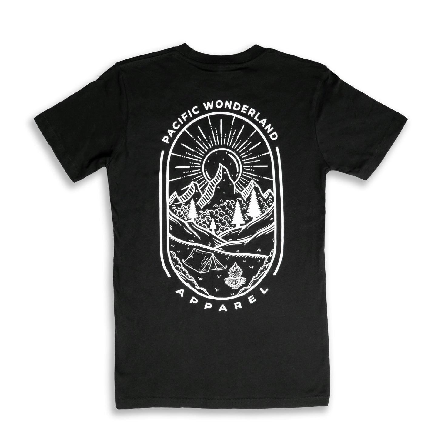 SHORT SLEEVE SUN T - BLACK T-SHIRT PACIFIC WONDERLAND SHOP