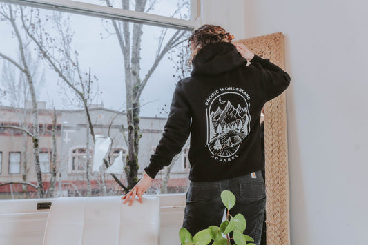 HEAVYWEIGHT CAMP HOODIE - BLACK Hoodie PACIFIC WONDERLAND SHOP 